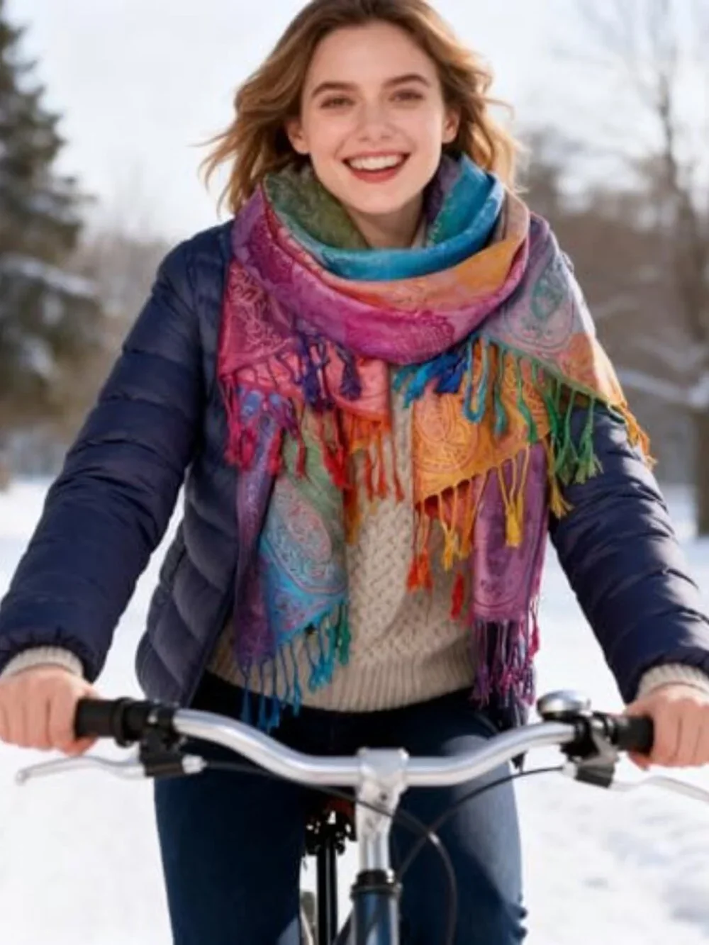 Bohemian Travel Scarf, Jacquard Beach Wrap, Oversized Photoshoot Shawl